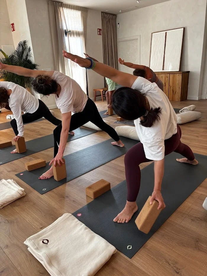 Group yoga class in the studio