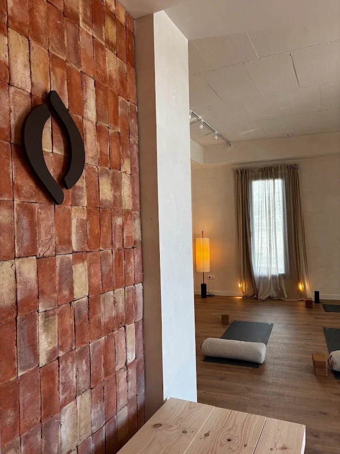 Studio interior seen from the brick wall