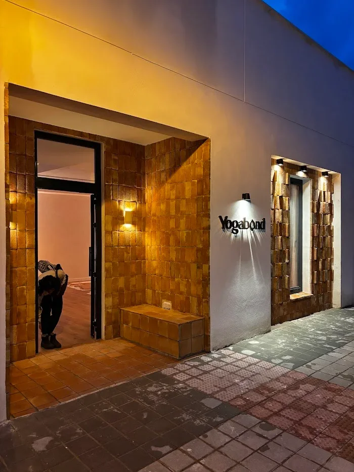 Exterior of YogaBond studio at night