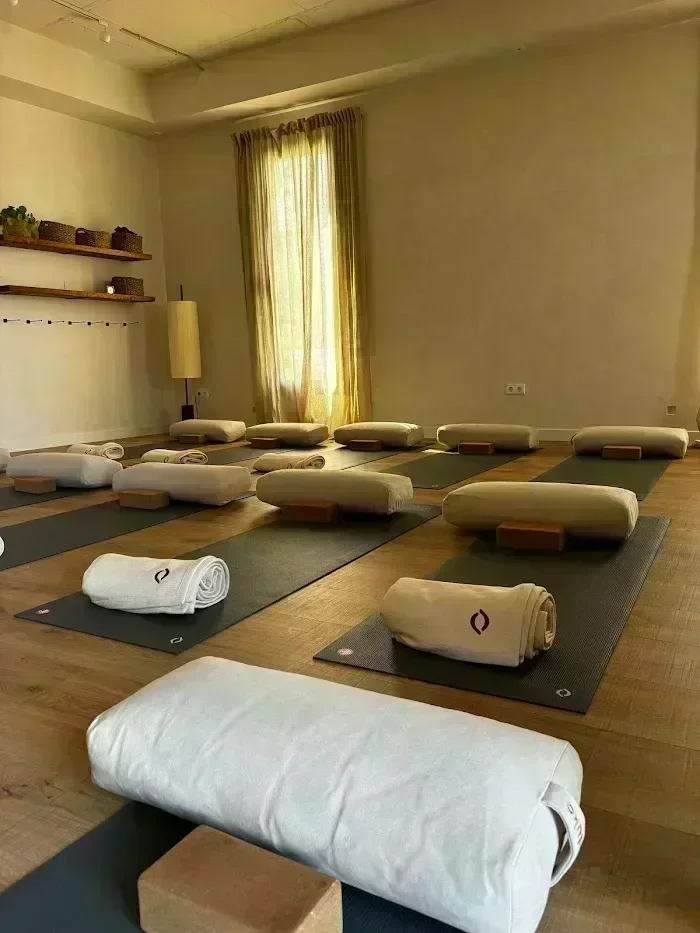 Vista de la sala con material organizado y luz natural